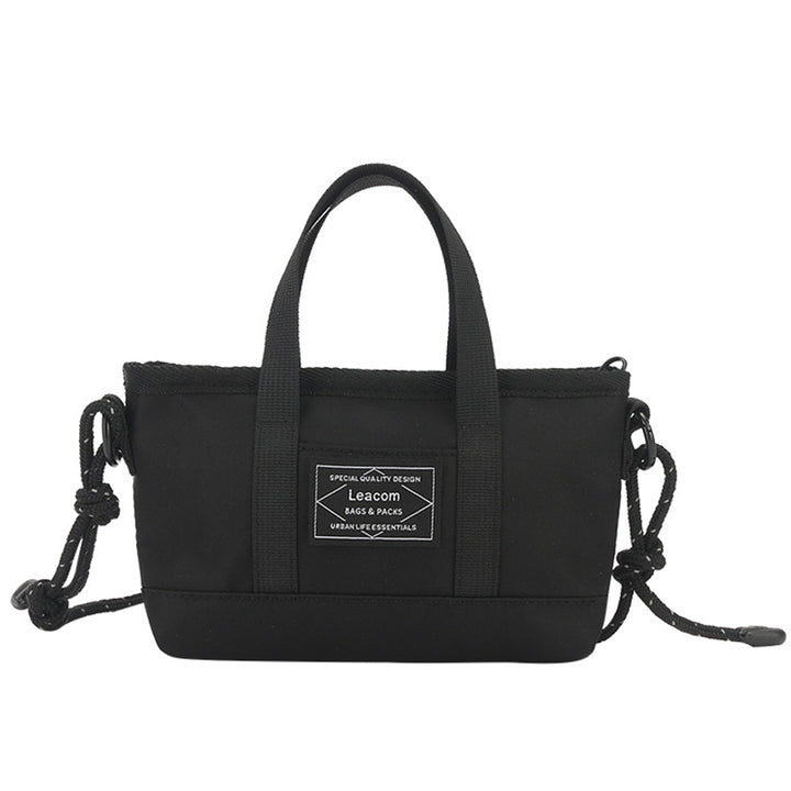 Kleine schwarze Retro-Umhängetasche für Unisex mit Henkel oben
