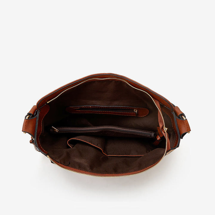 Leopard Milk Grain Damen Tote Mehrfachtragetasche aus Leder für Unterarm