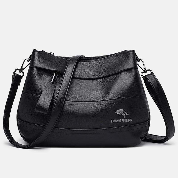 Handtasche aus Leder mit drei Fächern, kleine, lässige Umhängetasche