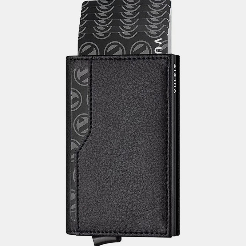 Handgefertigter Pop-Up-Kartenhalter aus echtem Leder mit RFID-Blockierung