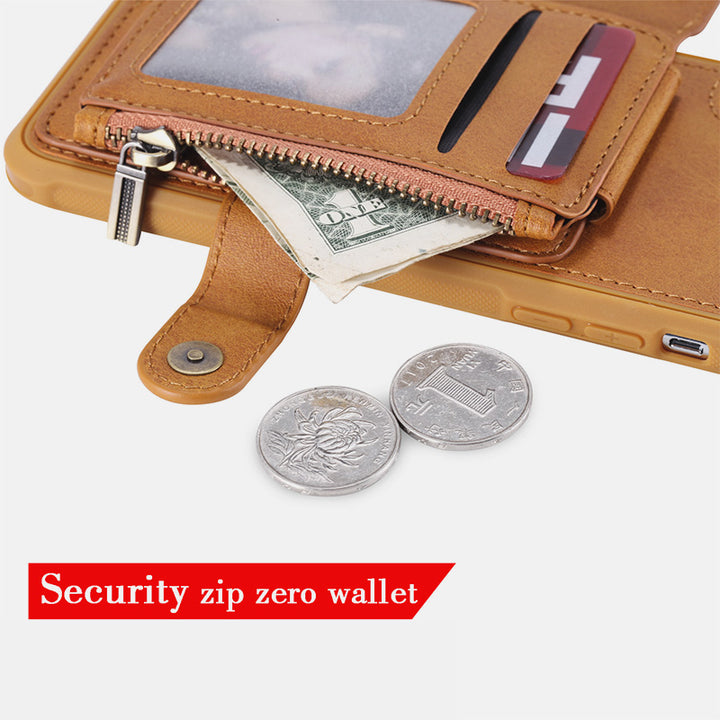 Leder-Brieftaschenhülle mit mehreren Steckplätzen für iPhone Samsung