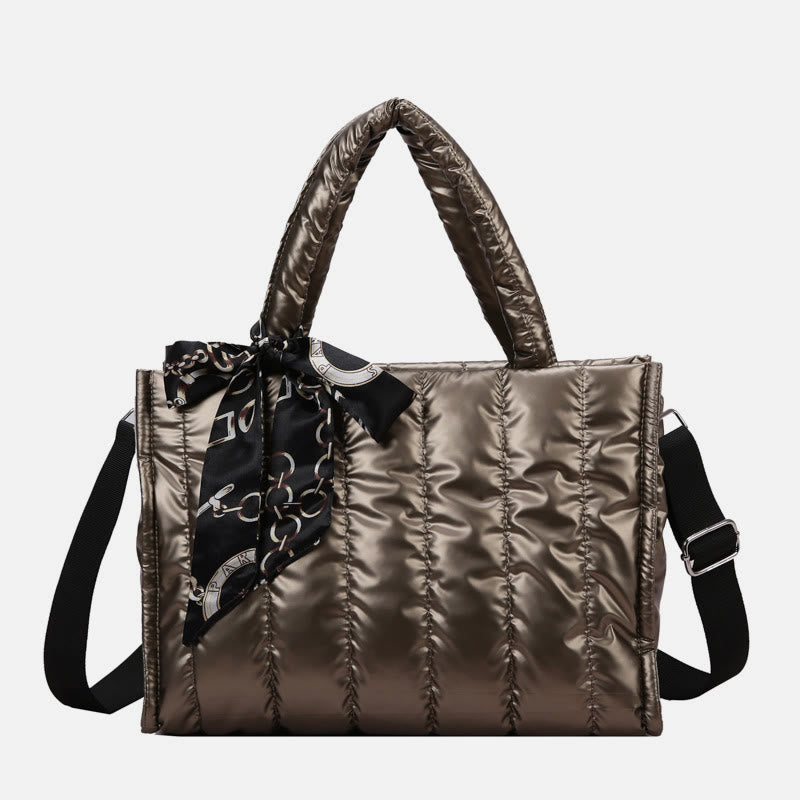 Daunenhandtasche, große Kapazität, abnehmbarer Riemen, Umhängetasche für den Winter