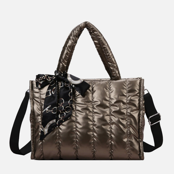 Daunenhandtasche, große Kapazität, abnehmbarer Riemen, Umhängetasche für den Winter