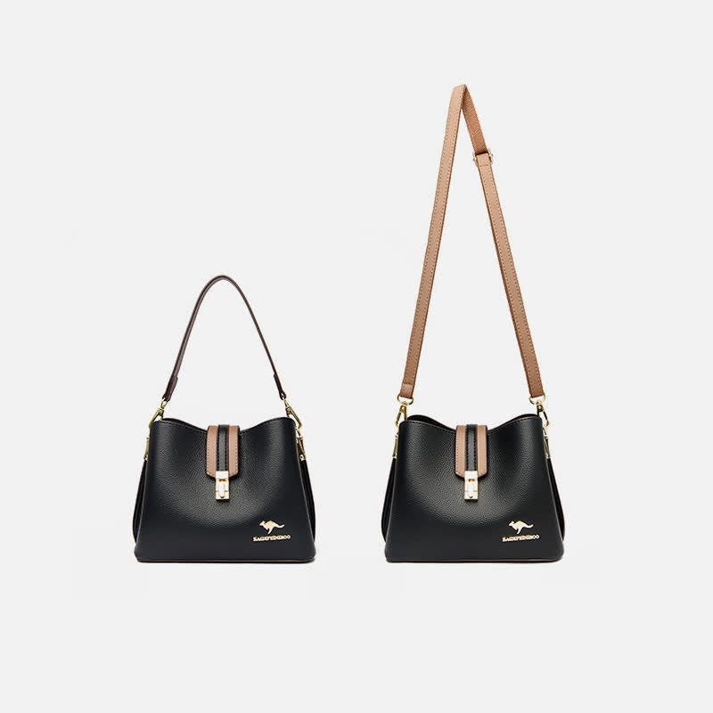 Umhängetasche für Damen, großzügige Schultertasche aus PU-Leder