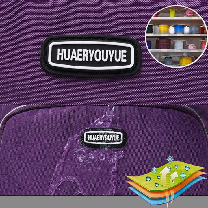 Handtasche für Damen, lila, Nylon, leicht, Einkaufstasche mit Reißverschluss