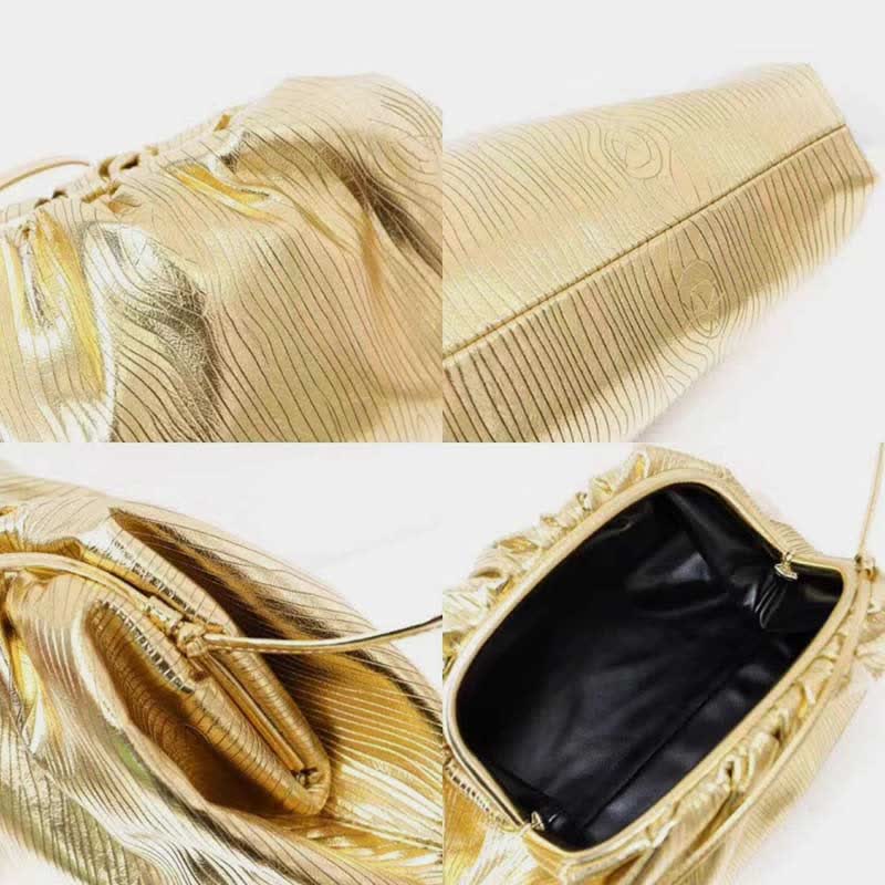 Dumpling Clutch Umhängetasche Cloud Sparkling Metallic Geldbörse für Damen