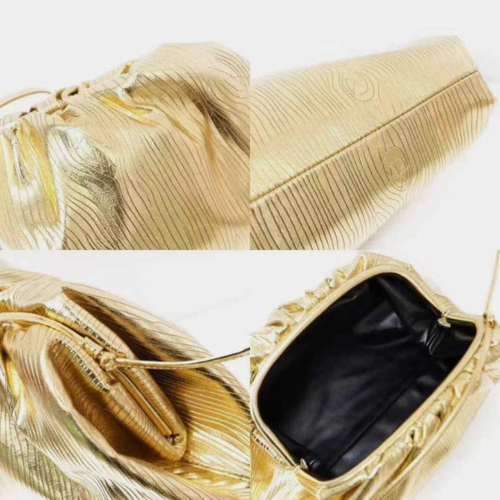 Dumpling Clutch Umhängetasche Cloud Sparkling Metallic Geldbörse für Damen