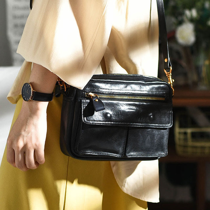 Handgefertigte Umhängetasche für Damen, mehrere Taschen, modische Alltagstasche