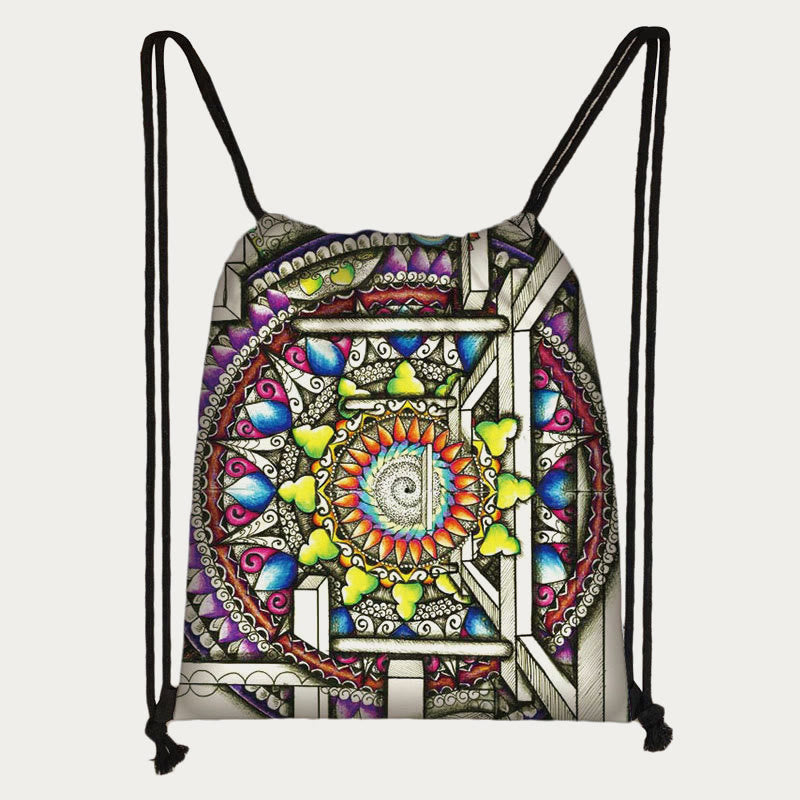 Rucksack mit Kordelzug für den täglichen Einkauf, praktisch, leicht, Cartoon-Tasche