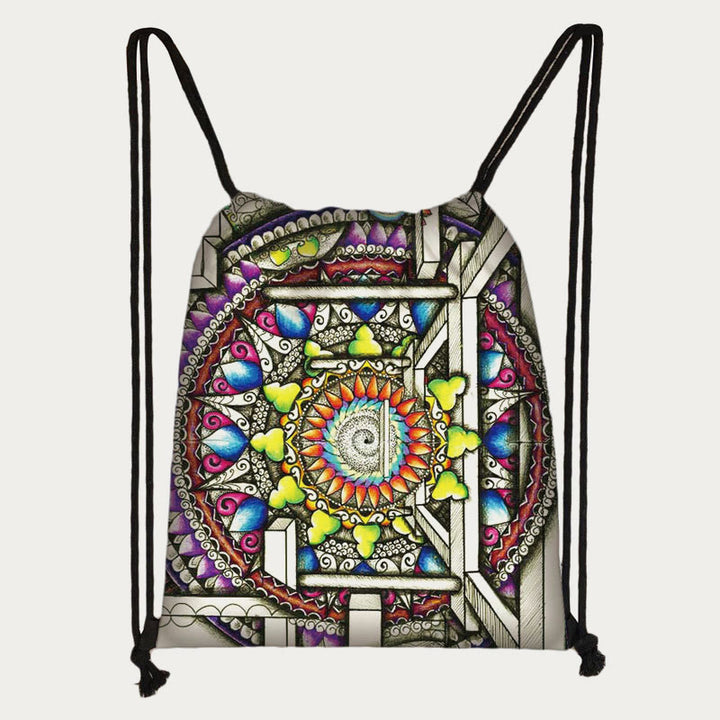 Rucksack mit Kordelzug für den täglichen Einkauf, praktisch, leicht, Cartoon-Tasche