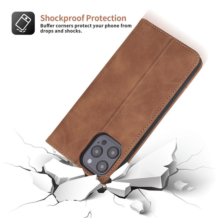 iPhone 13 Pro Max Leder Wallet Case Magnetische Hülle mit Ständer Kartenfach