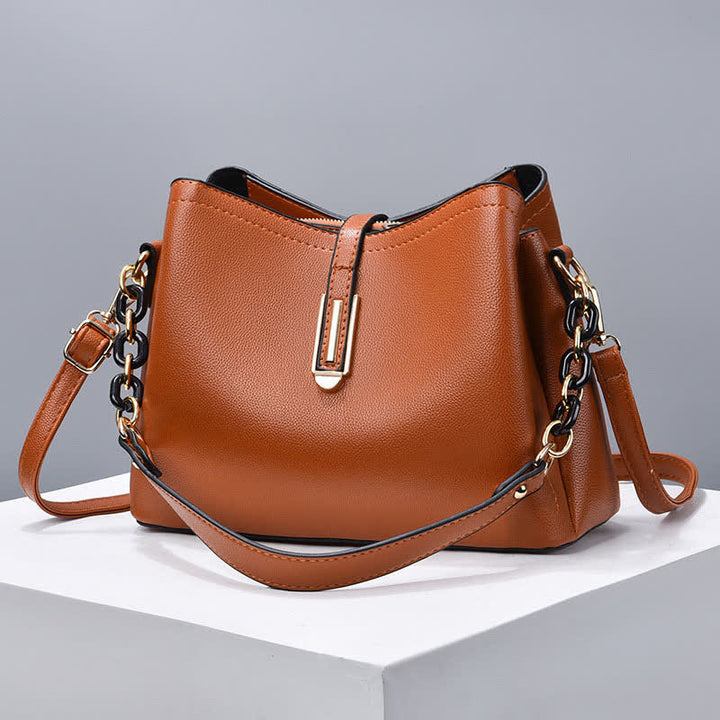 Umhängetasche für Damen, elegante Handtasche aus PU mit großem Fassungsvermögen