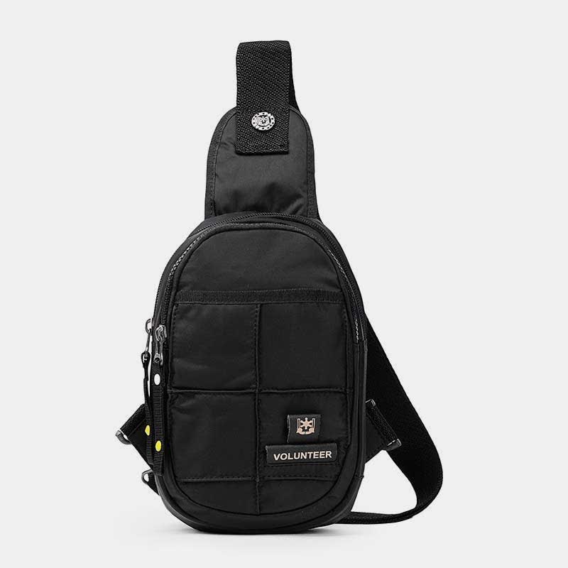 Outdoor-Sport-Sling-Brusttasche aus Segeltuch mit Doppelreißverschluss, für Reisen und Wandern