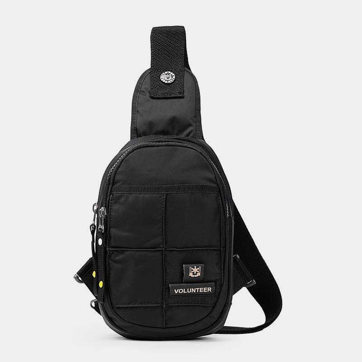 Outdoor-Sport-Sling-Brusttasche aus Segeltuch mit Doppelreißverschluss, für Reisen und Wandern