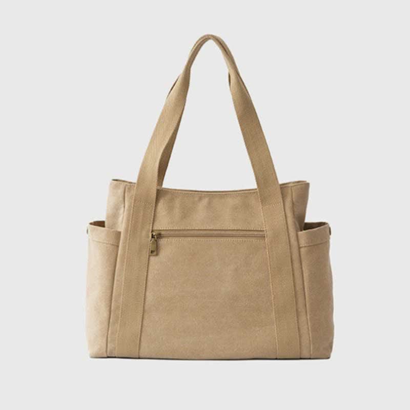 Große Kapazität Canvas Schultertasche Mehrere Taschen Handtasche Einkaufs