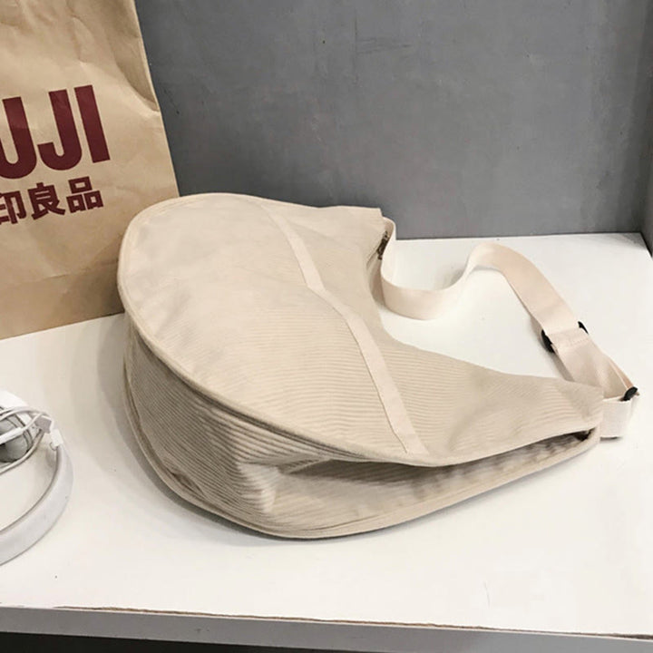Umhängetasche für Damen, Retro-Coduroy-Patchwork, große Kapazität