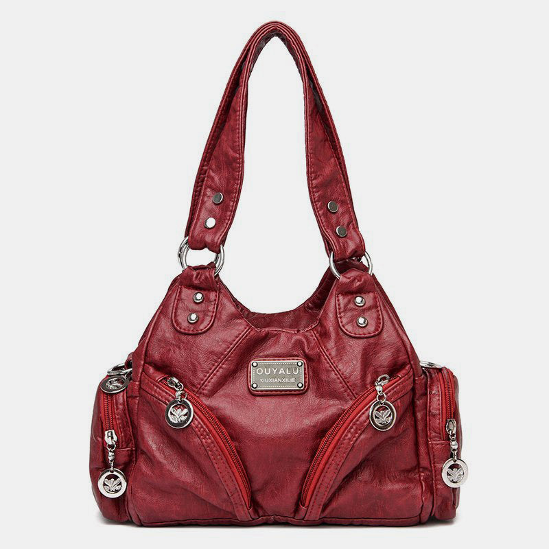 Vintage Echtleder Elegante Multifunktionale Handtasche