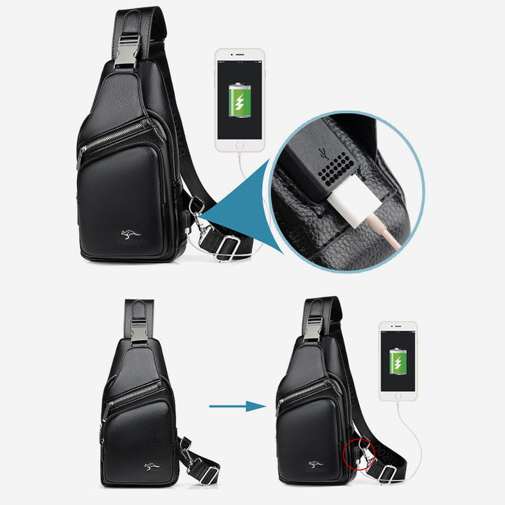 Diebstahlsichere Schultertasche mit großer Kapazität und USB-Aufladung