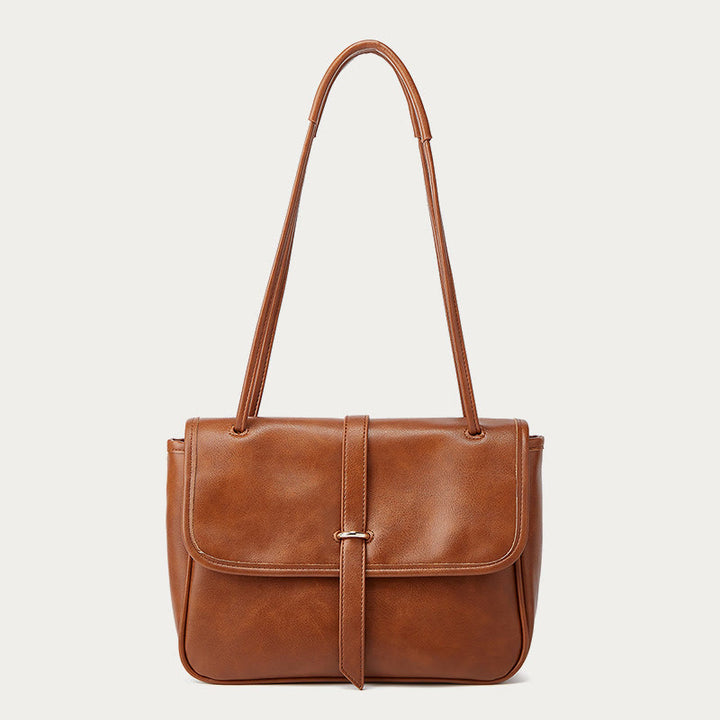 Umhängetasche für Damen mit dickem Griffriemen, weiche Ledertasche