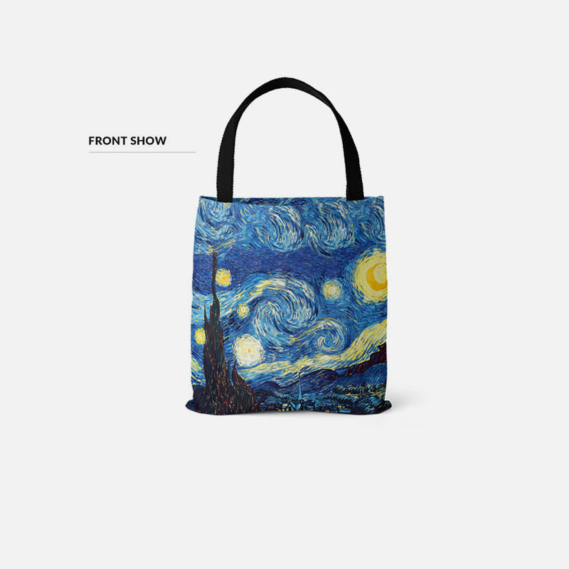 Schultertasche für Frauen mit Sternenhimmel, Ölgemälde, Leinwand, Strand