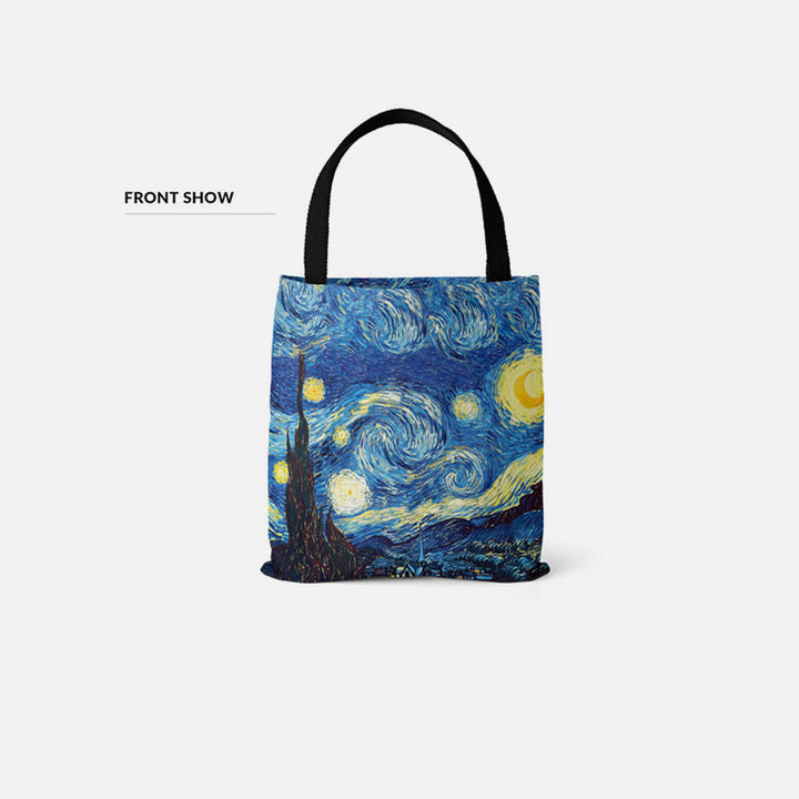 Schultertasche für Frauen mit Sternenhimmel, Ölgemälde, Leinwand, Strand