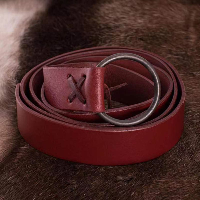 Mittelalterlicher Säbelgürtel, Wikingerritter, keltischer Ring, Lederholster
