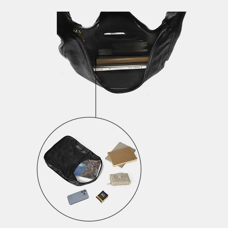 Hobo-Geldbörse, Handtasche für Damen, weiches Leder, Schultertasche mit Griff oben