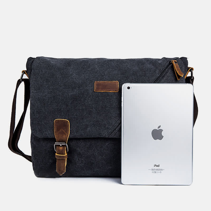 Herren Canvas Messenger Bag Retro Schulter Crossbody Rucksack Geldbörse