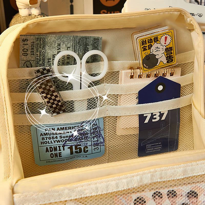Federmäppchen für Studenten, Canvas, große Kapazität, Schreibwaren-Bleistiftbox