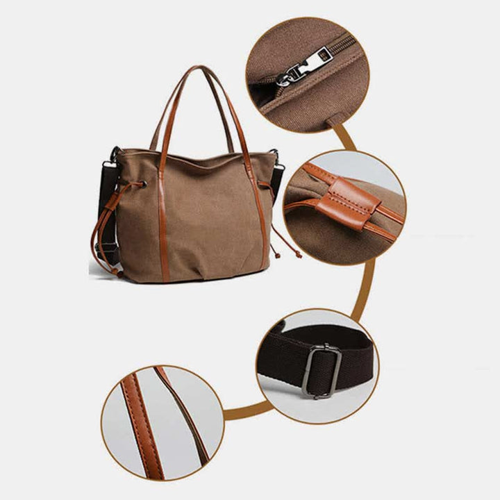 Vintage Casual Hobo Bag Canvas Tägliche Schultertasche Shopper Handtasche