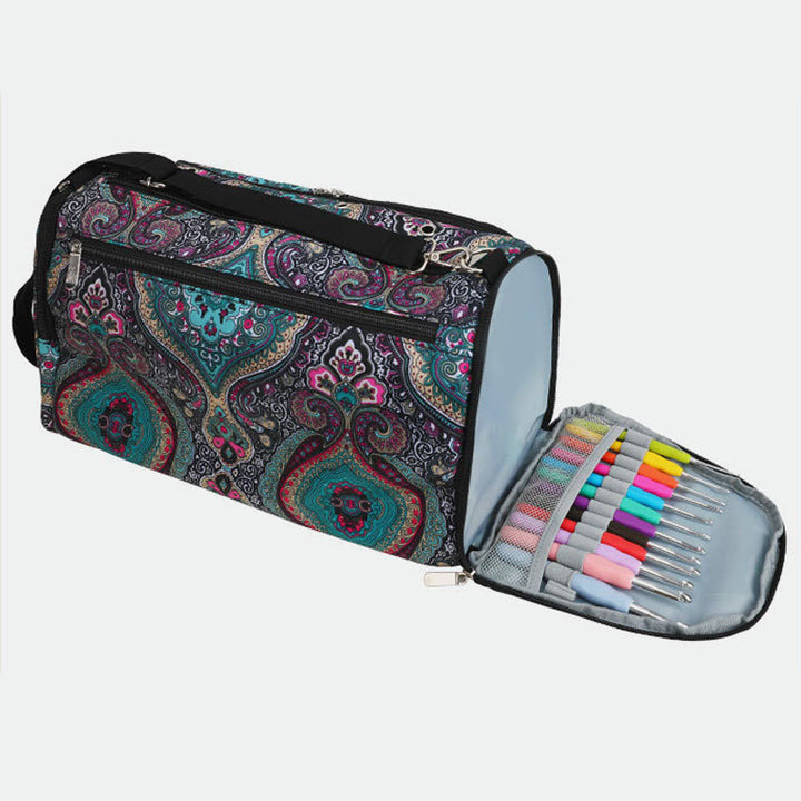 Multifunktionale Aufbewahrungstasche für Heimstrickzubehör, Oxford-Handtasche