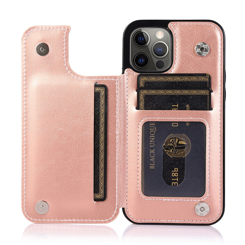 Kompatibel mit iPhone 13 Pro Max Wallet Case Doppelter Magnetverschluss mit Kartenhalter