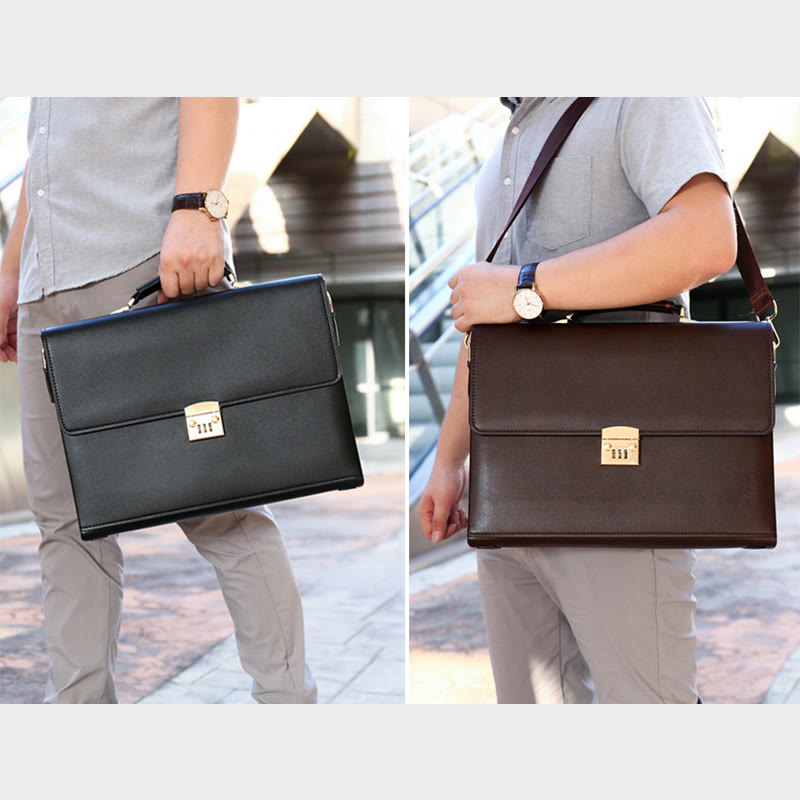 Messenger Bag für Herren, groß, Vintage, mit Schloss, Aktentasche