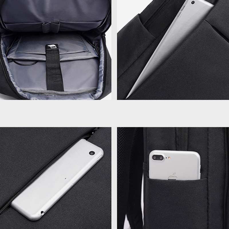 Multifunktionaler, robuster, atmungsaktiver Reise-Laptop-Rucksack mit großer Kapazität und USB-Ladeanschluss