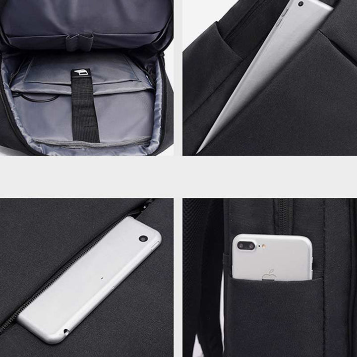 Multifunktionaler, robuster, atmungsaktiver Reise-Laptop-Rucksack mit großer Kapazität und USB-Ladeanschluss