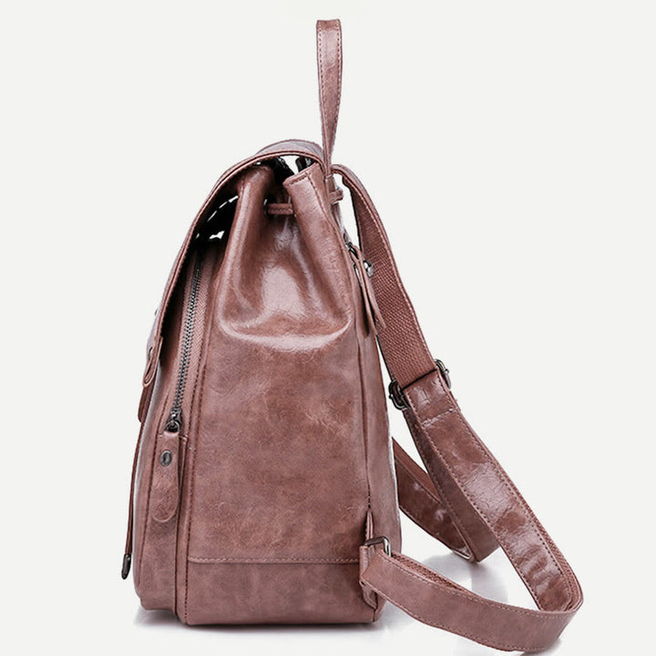 Rucksack für Damen, großes Fassungsvermögen, wasserdicht, Tagesrucksack aus PU-Leder