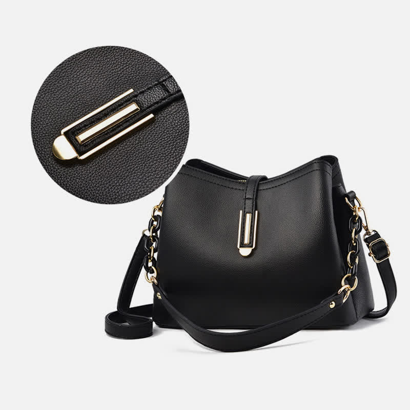 Umhängetasche für Damen, elegante Handtasche aus PU mit großem Fassungsvermögen