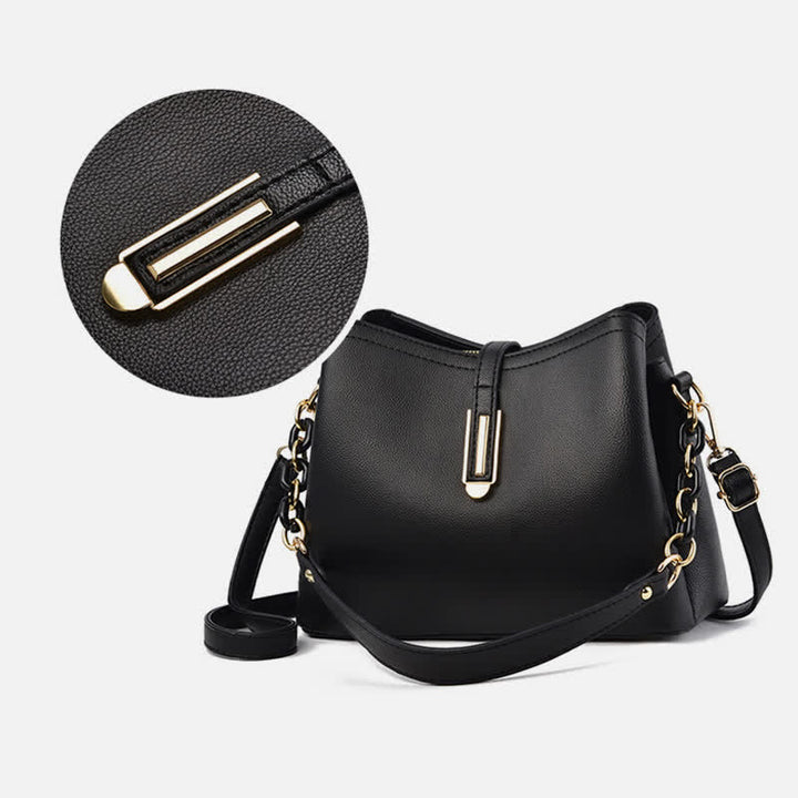 Umhängetasche für Damen, elegante Handtasche aus PU mit großem Fassungsvermögen