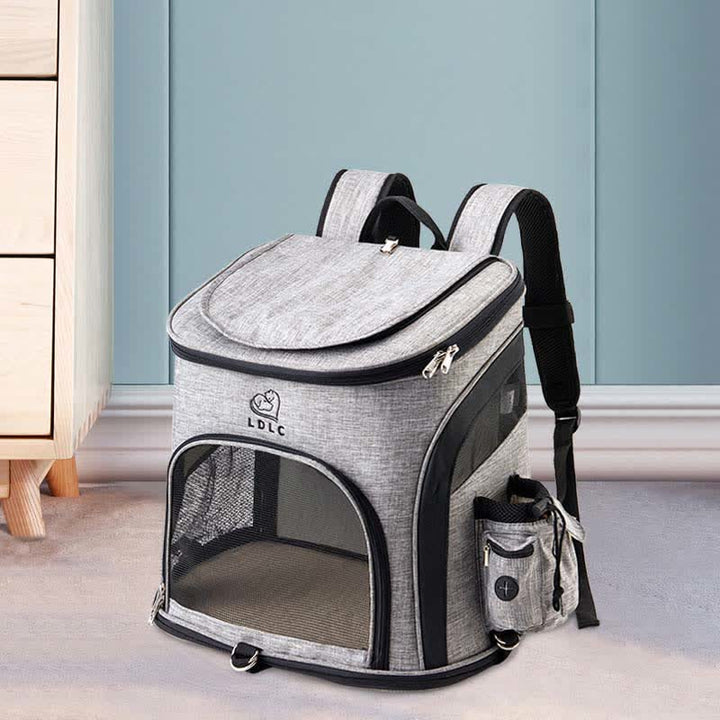 Haustier-Tragerucksack mit Taschen, Plüschmatte, Leine für Welpen und Katzen