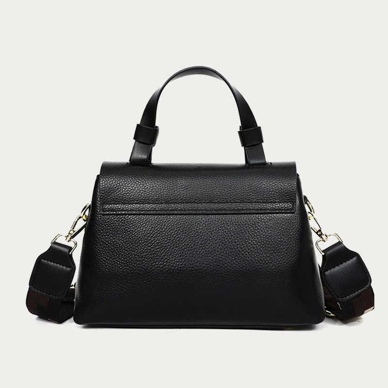 Retro-Tasche mit Henkel für Damen aus Leder mit Litschi-Muster