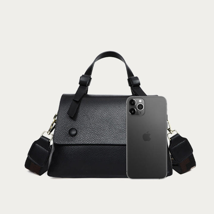 Retro-Tasche mit Henkel für Damen aus Leder mit Litschi-Muster