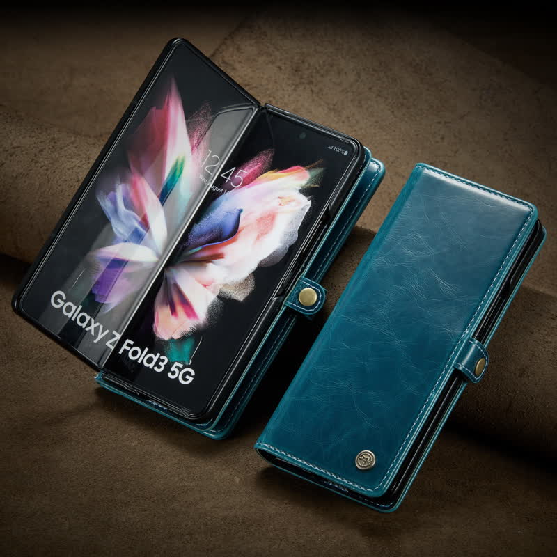 Folio Flip Handyhülle PU Leder Brieftasche für Samsung Galaxy Z Fold 4 /Z Fold 3 / Z Fold 5