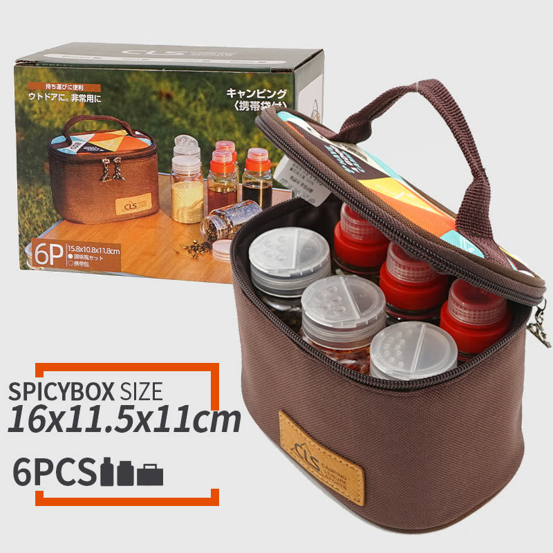 Aufbewahrungstasche für Outdoor-Camping-Grill-Mini-Gewürzflaschen-Set
