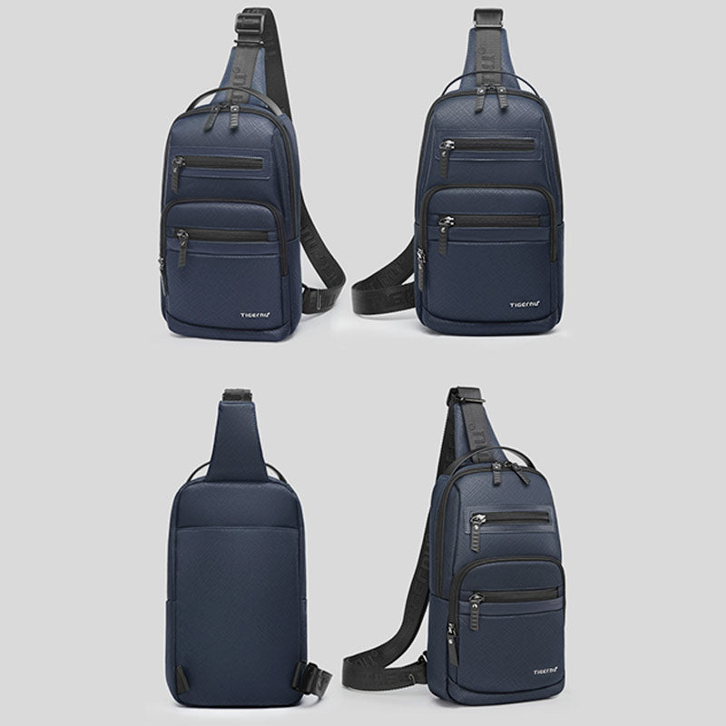Wasserdichte, langlebige Schultertasche mit Reißverschluss und mehreren Taschen, großes Fassungsvermögen