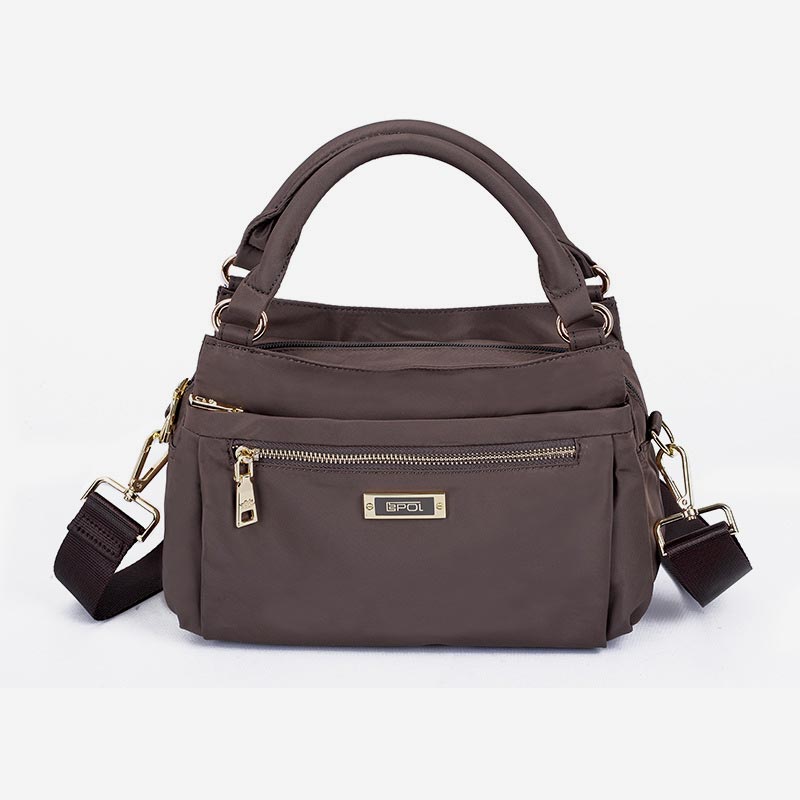 Oxford-Tragetasche mit mehreren Taschen, Reisetasche, Umhängetasche, Beuteltasche - Sattelbraun - image 10