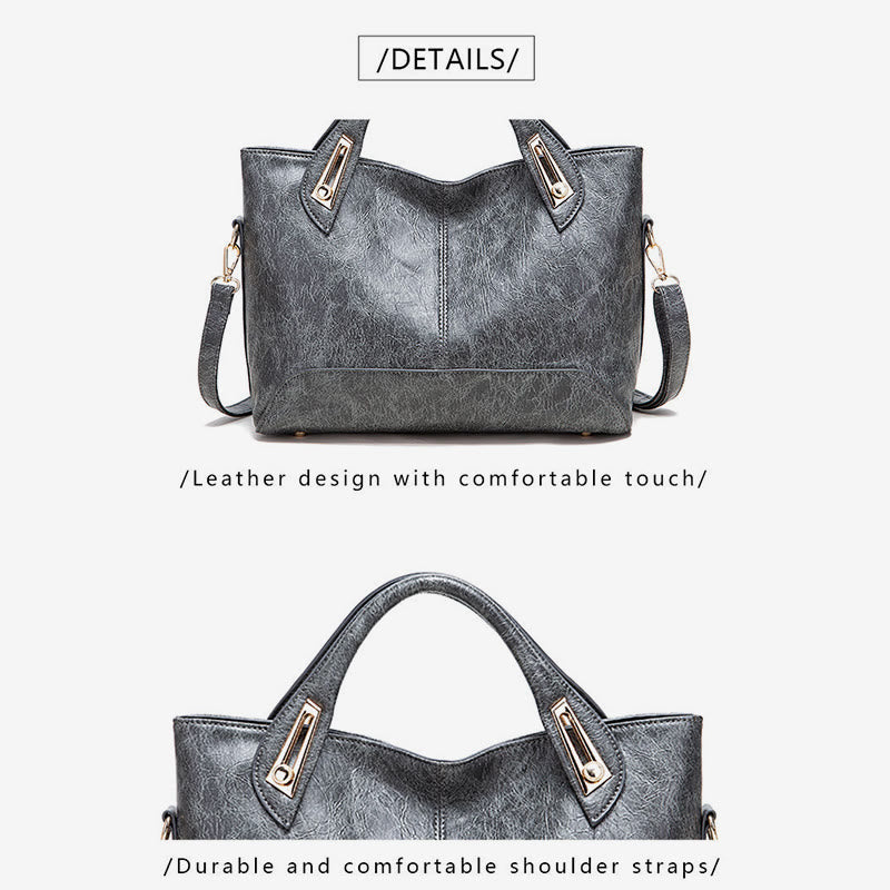 Vintage Tote für Damen Wachs Echtleder Umhängetasche