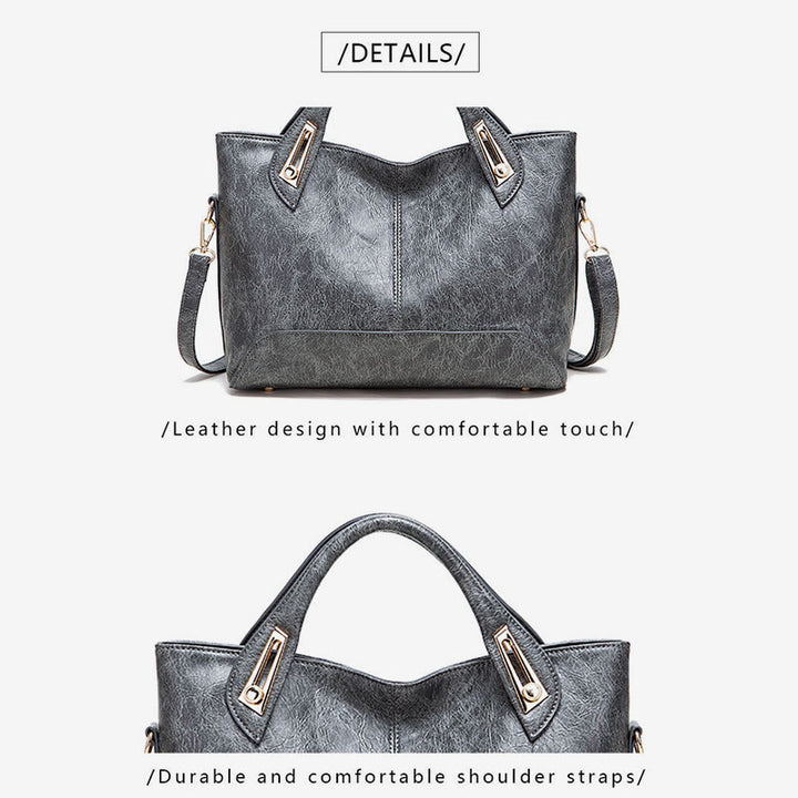 Vintage Tote für Damen Wachs Echtleder Umhängetasche