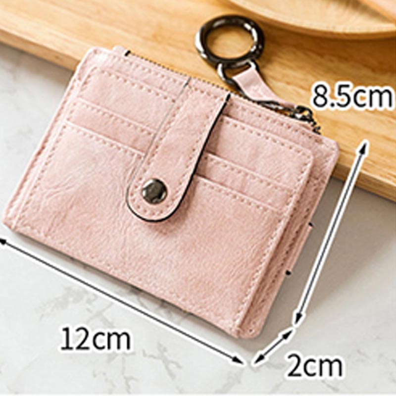 Schlankes Kartenetui, Vordertasche, Geldbörse, Kreditkartenhalter für Damen, mit Schlüsselanhänger