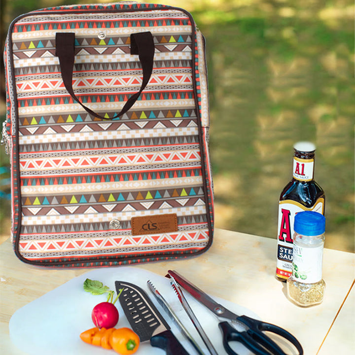 Aufbewahrungstasche für Outdoor-Camping-Grill, Edelstahl-Kochgeschirr-Tasche