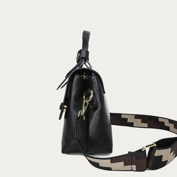 Retro-Tasche mit Henkel für Damen aus Leder mit Litschi-Muster